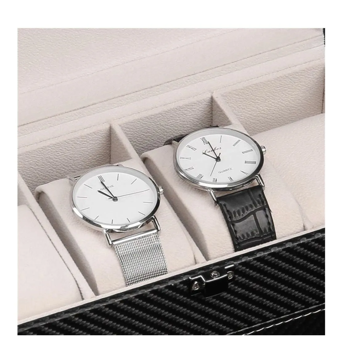 Elegante Organizador de Relojes y Joyas de Doble Capa