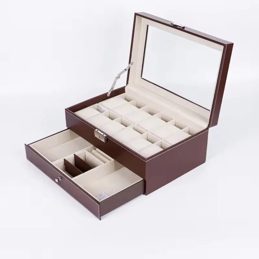 Joyero Organizador de Relojes y Accesorios Premium de Doble Capa