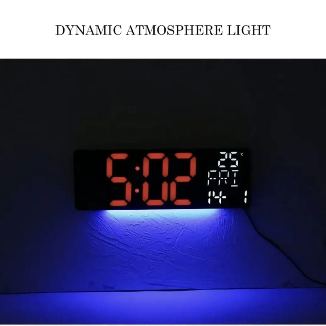 Reloj de Pared Digital LED con Temperatura y Fecha