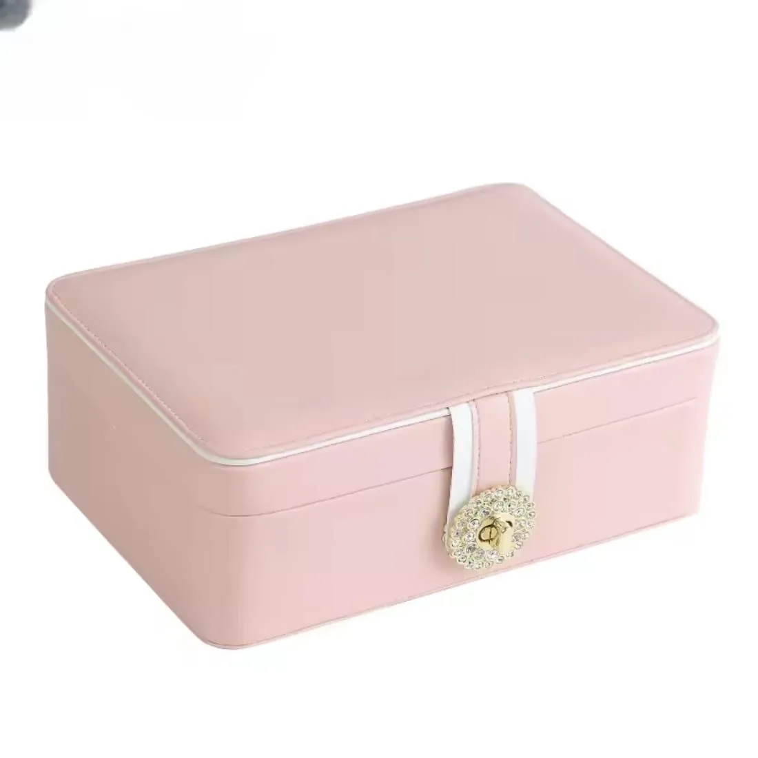 Caja De Joyero Con Almacenamiento De Aretes De 2 Niveles