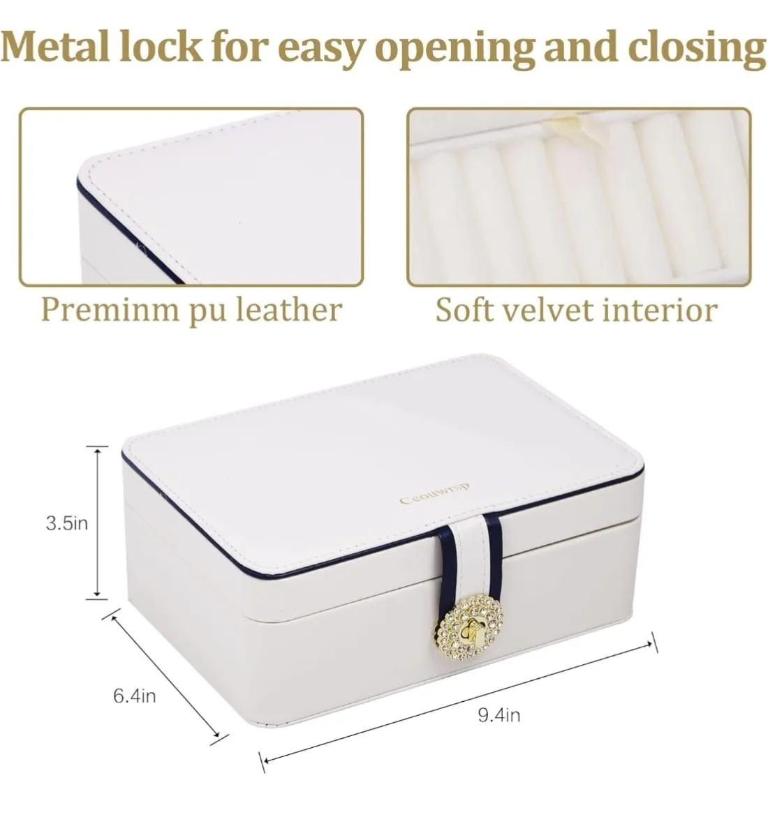 Caja De Joyero Con Almacenamiento De Aretes De 2 Niveles
