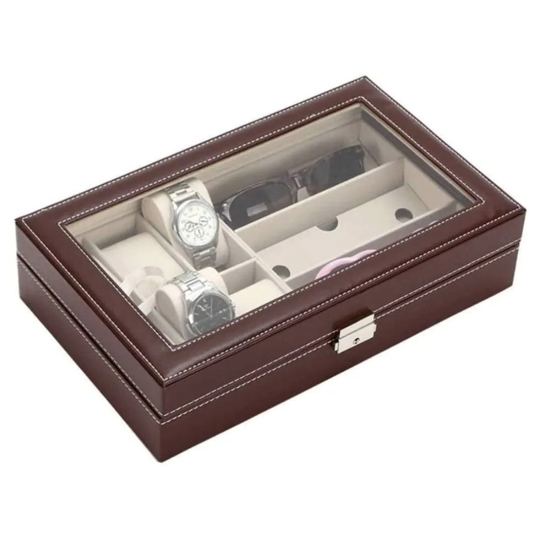 Organizador de Lujo para 6 Relojes y 3 Gafas