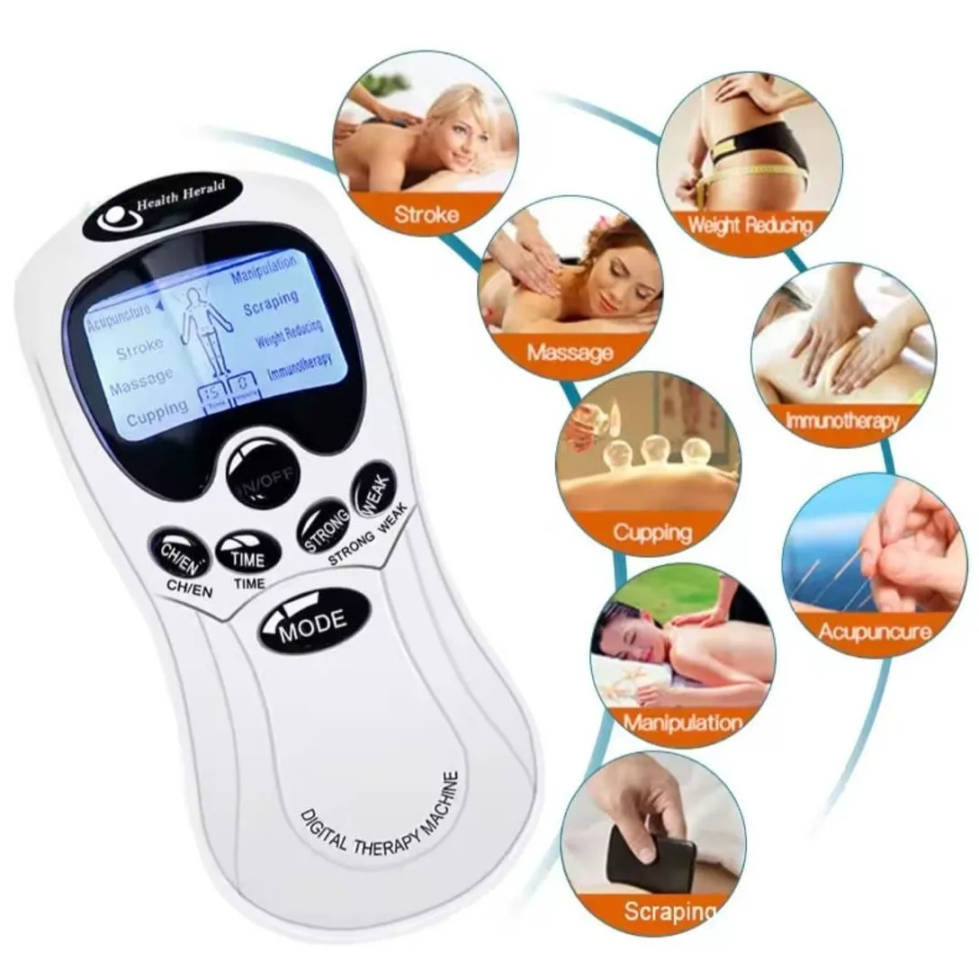 Electroestimulador Tens Digital Therapy 12 Parches Gimnasia