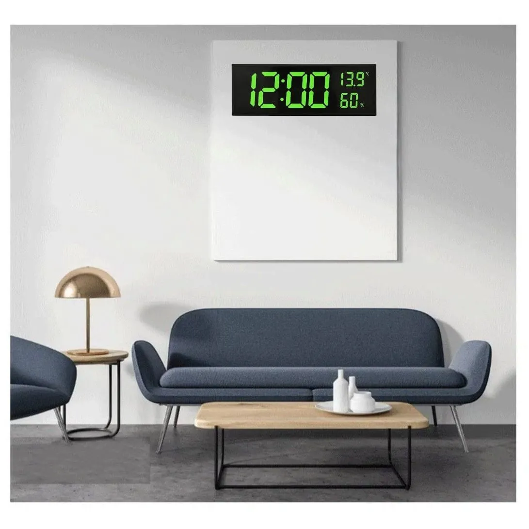 Reloj Digital de pared con Control remoto Humedad y Temperatura