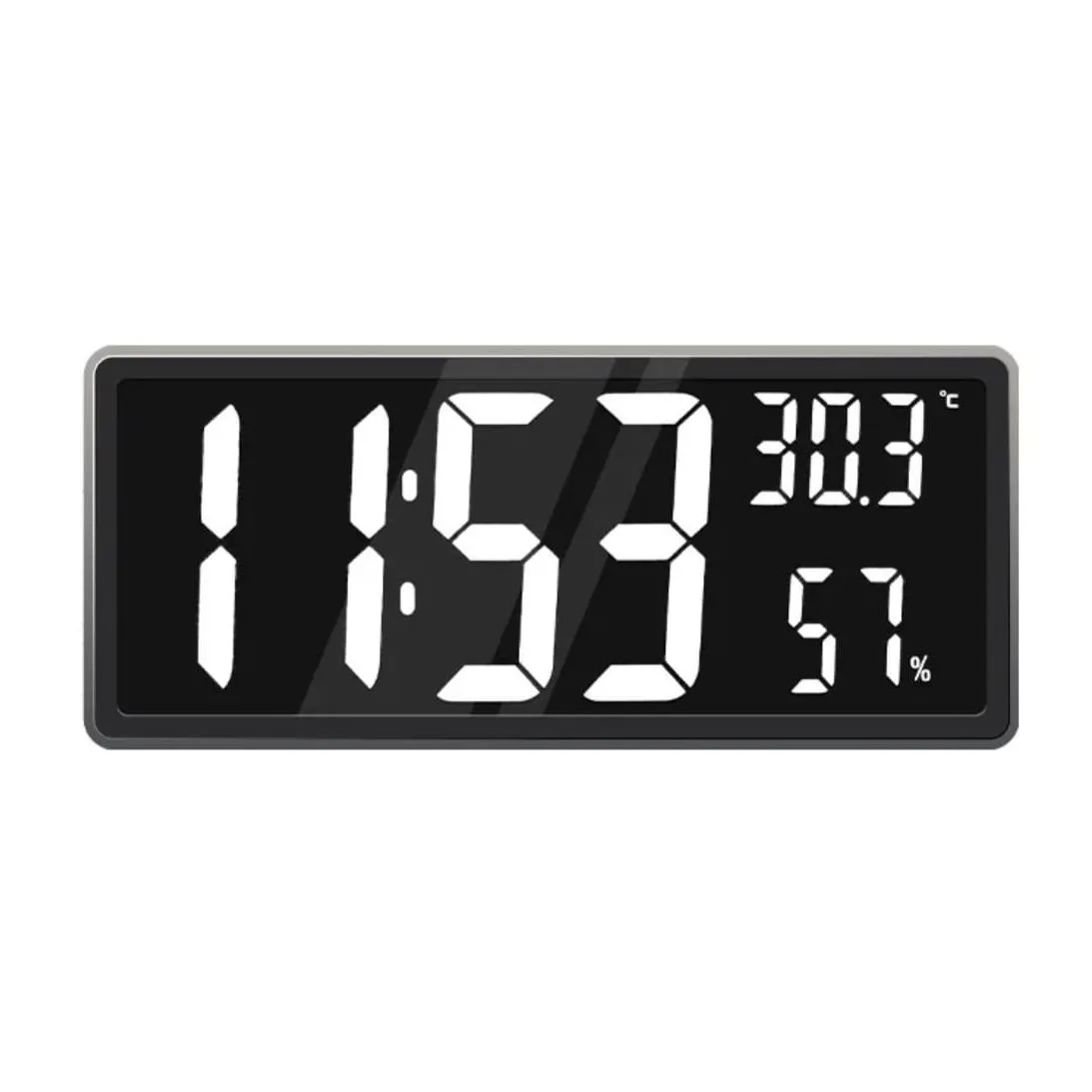 Reloj Digital de pared 41x17cm con Control remoto Humedad y Temperatura — Relojes