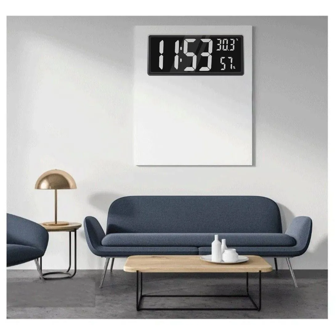 Reloj Digital de pared 41x17cm con Control remoto Humedad y Temperatura