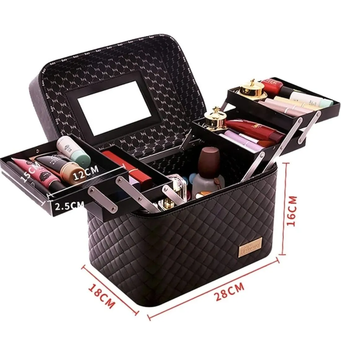 Neceser Organizador de Maquillaje y Joyas de Lujo con Espejo