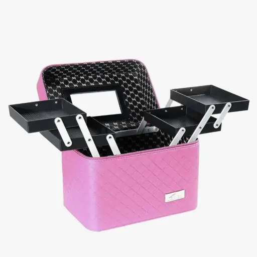 Neceser Organizador de Maquillaje y Joyas de Lujo con Espejo — Accesorios y brochas para productos cosméticos