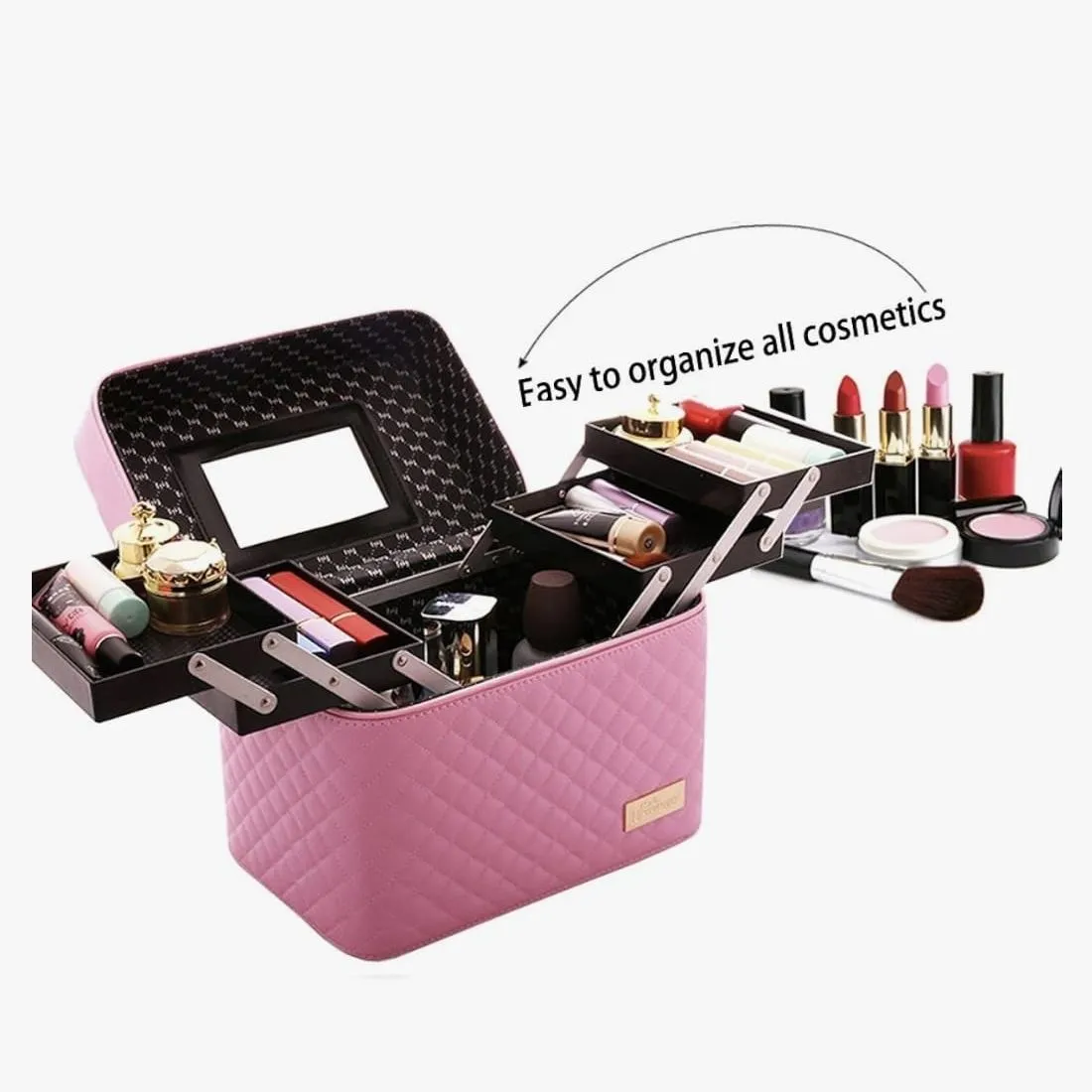 Neceser Organizador de Maquillaje y Joyas de Lujo con Espejo