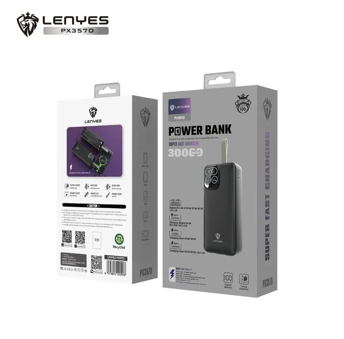 Power Bank Lenyes PX-357D 30000mAh — Powerbanks
