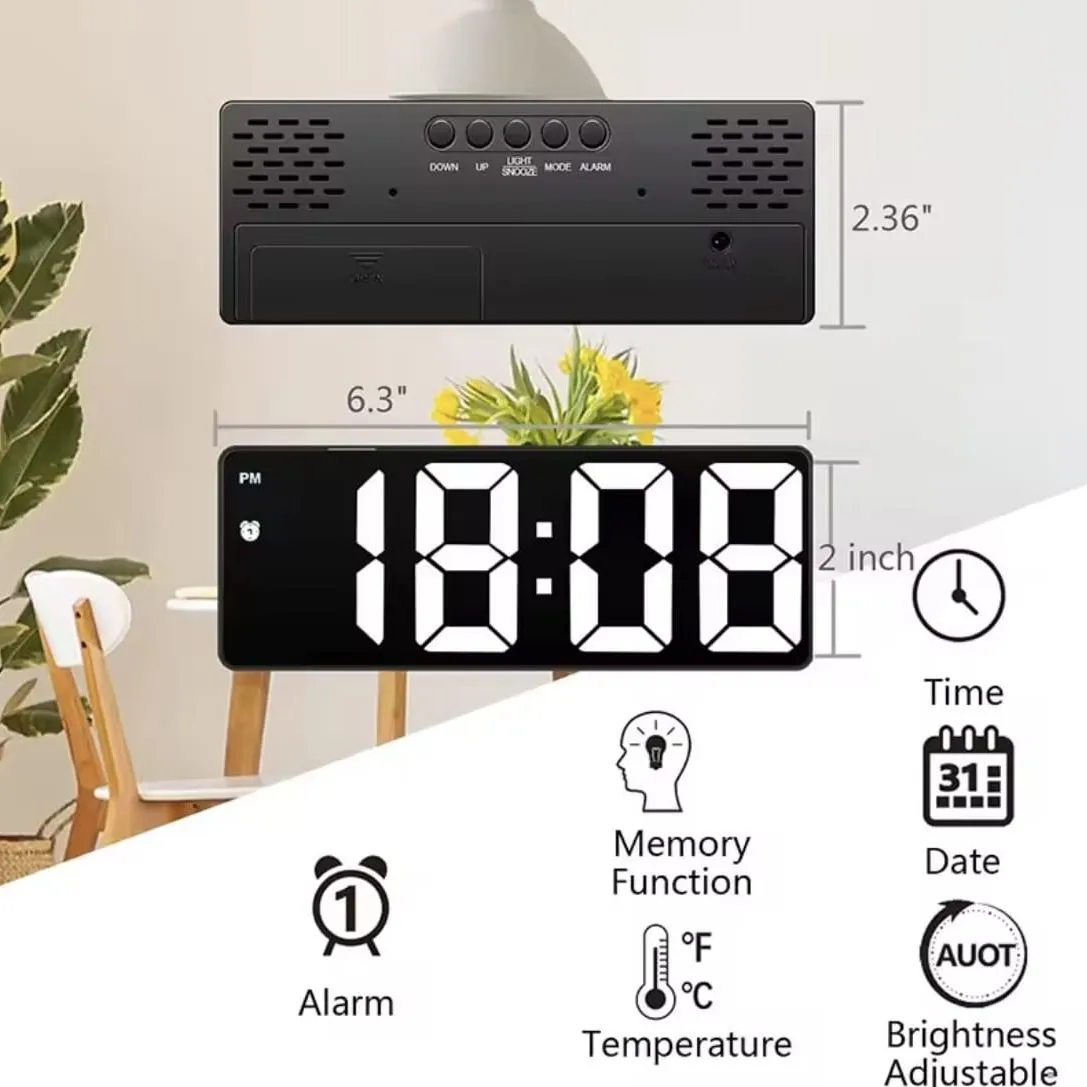 Reloj Despertador LED Multifuncional Dormitorio Oficina