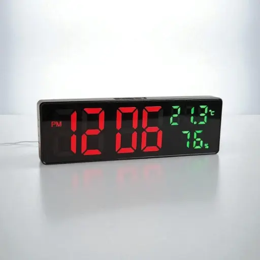 Reloj Digital Despertador Alarma LED Temperatura y Humedad — Relojes