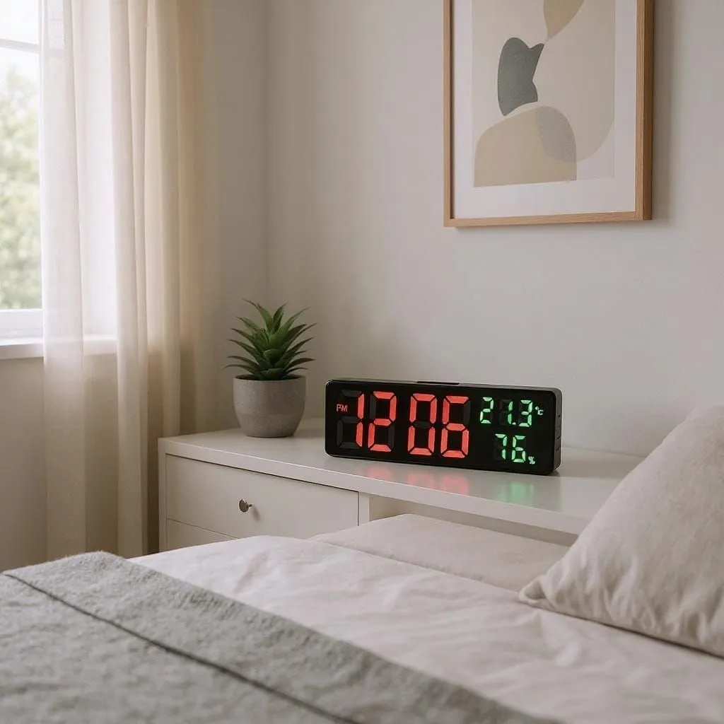 Reloj Digital Despertador Alarma LED Temperatura y Humedad