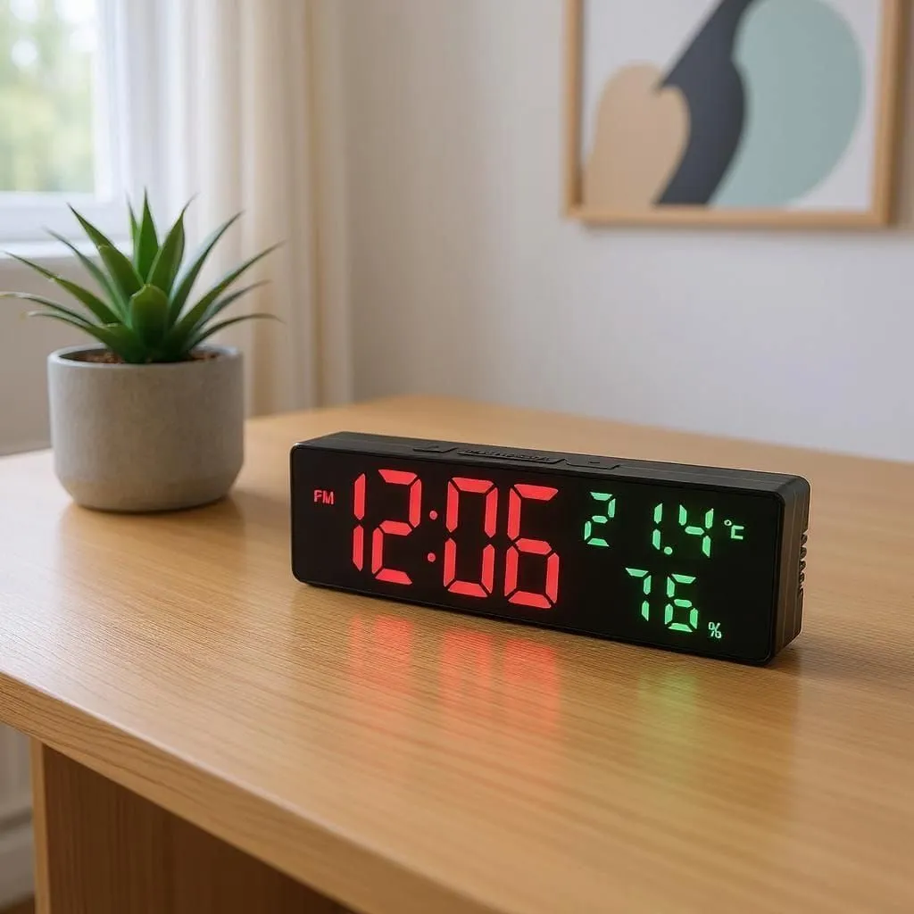 Reloj Digital Despertador Alarma LED Temperatura y Humedad