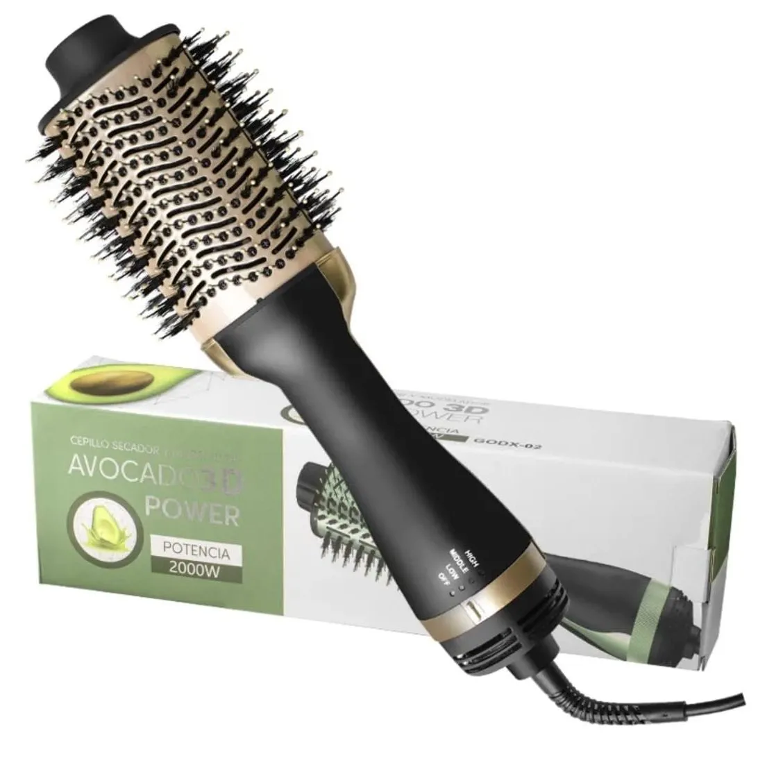 Cepillo Secador Cabello Alisador Ondulador 3 en 1 Mutifuncional