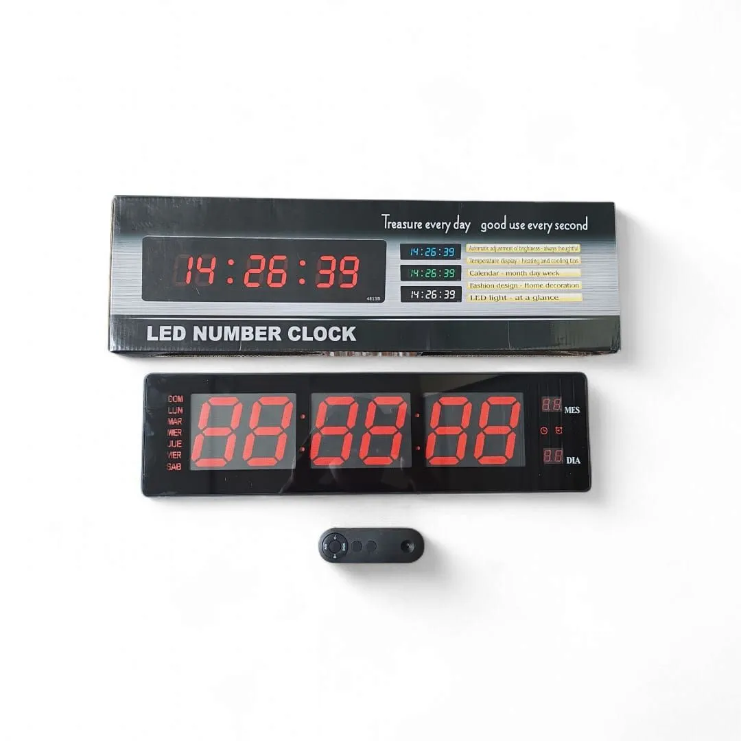 Reloj de Pared conTemporizador Cronómetro y control 49x14cm
