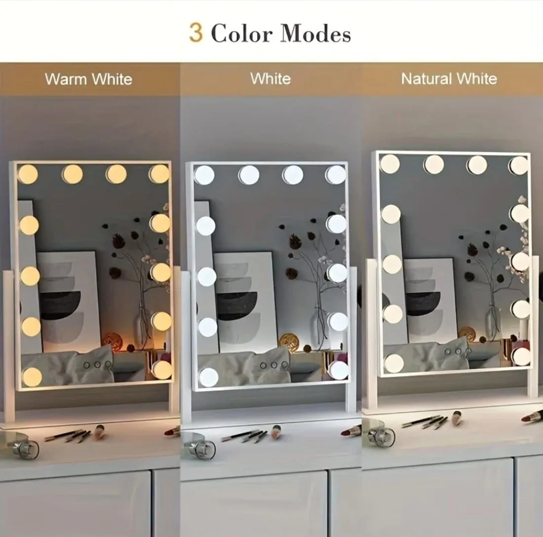 Espejo de Maquillaje Iluminado con 9 Bombillas LED — Espejos