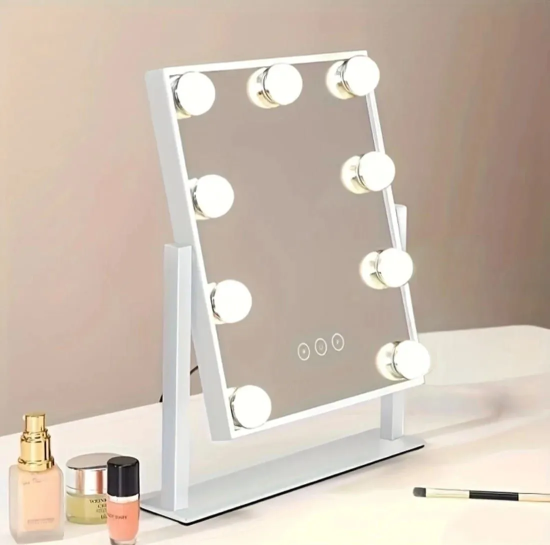 Espejo de Maquillaje Iluminado con 9 Bombillas LED