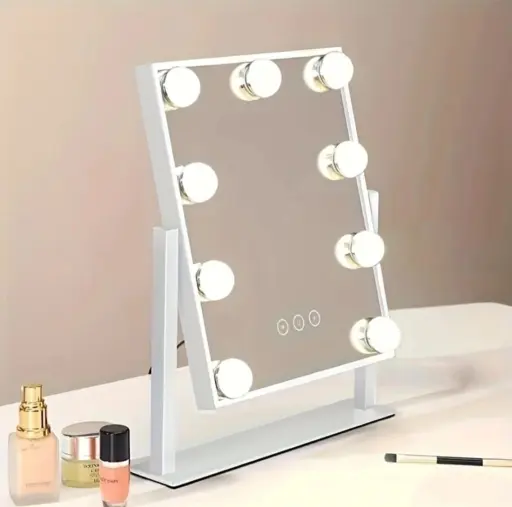 Espejo de Maquillaje Iluminado con 9 Bombillas LED — Espejos