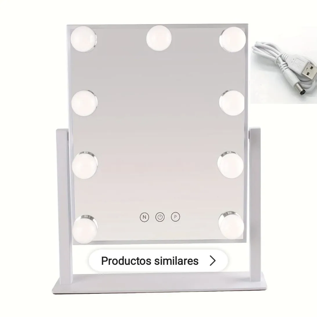 Espejo de Maquillaje Iluminado con 9 Bombillas LED