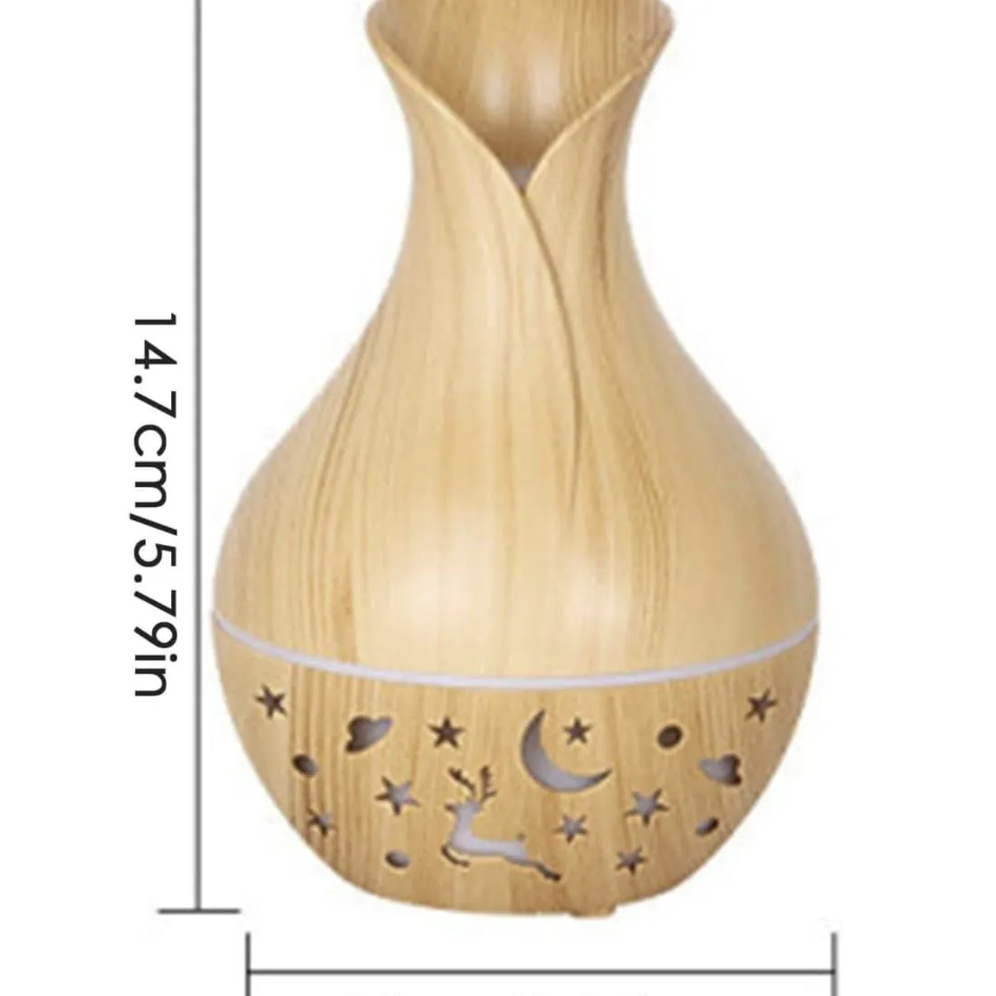 Humidificador Difusor De Aromaterapia Color Madera Luz LED