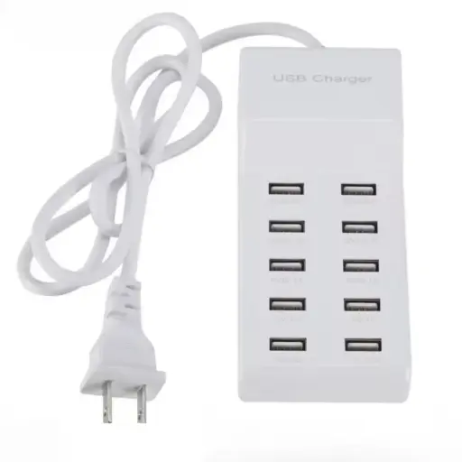 Base De Carga Rápida Usb De 10 Puertos Para Escritorio — Conectores eléctricos