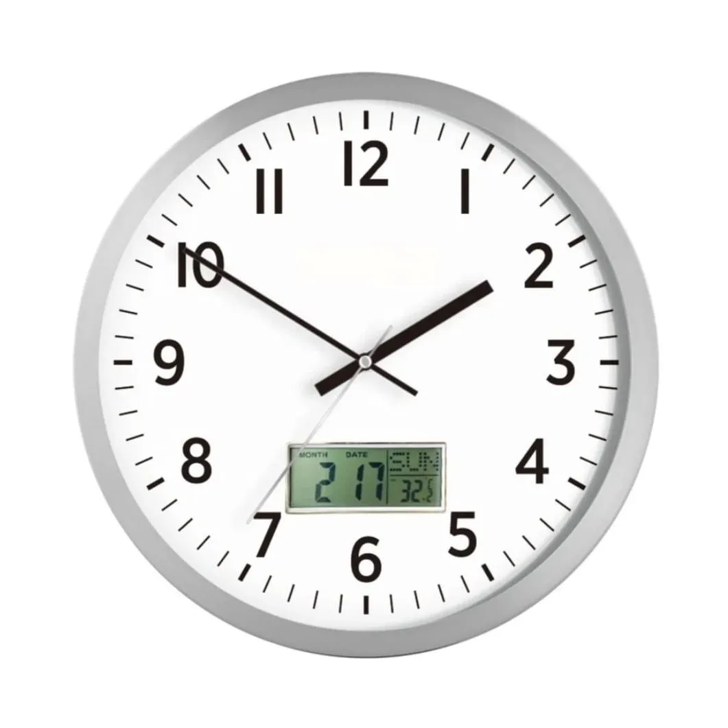 Reloj de Pared Analógico con Display Digital