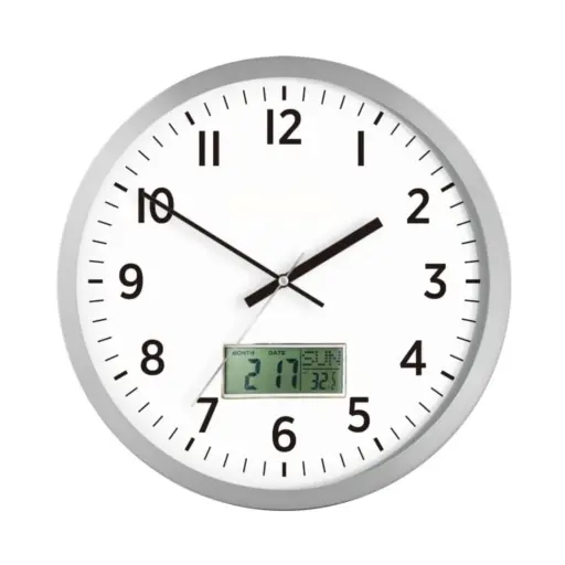 Reloj de Pared Analógico con Display Digital — Relojes