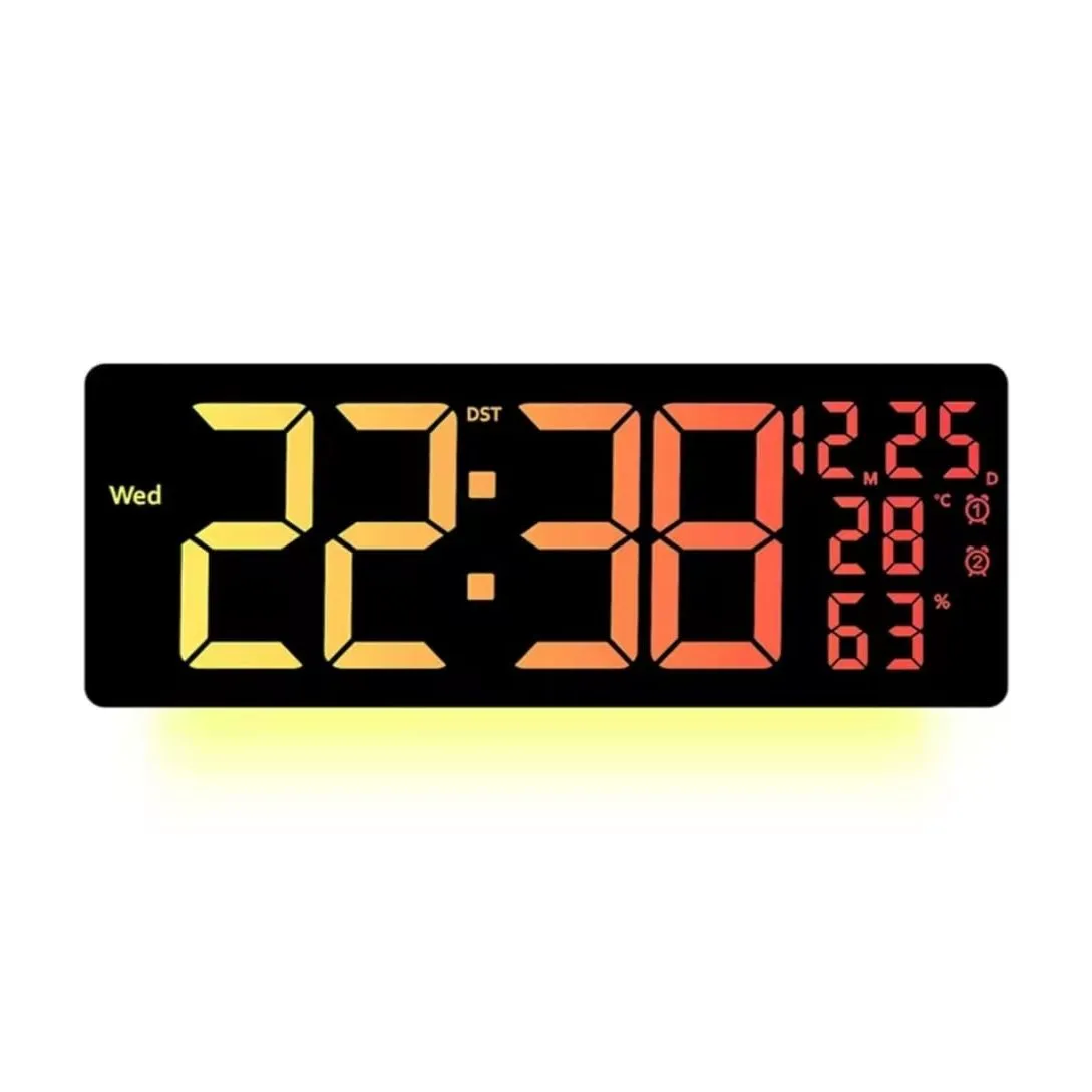 Reloj Digital de Pared Grande 42x16cm con Cronometro Temporizador