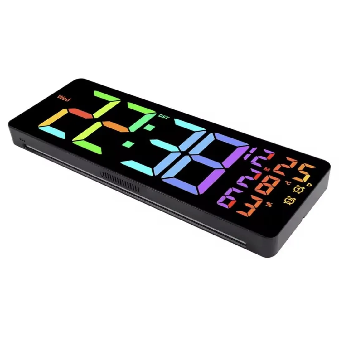 Reloj Digital de Pared Grande 42x16cm con Cronometro Temporizador