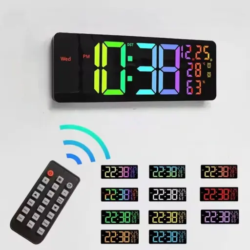 Reloj Digital de Pared Grande 42x16cm con Cronometro Temporizador — Relojes