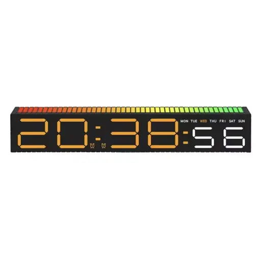 Reloj Digital de Escritorio con luz RGB y Sensor de Sonido de Musica — Relojes