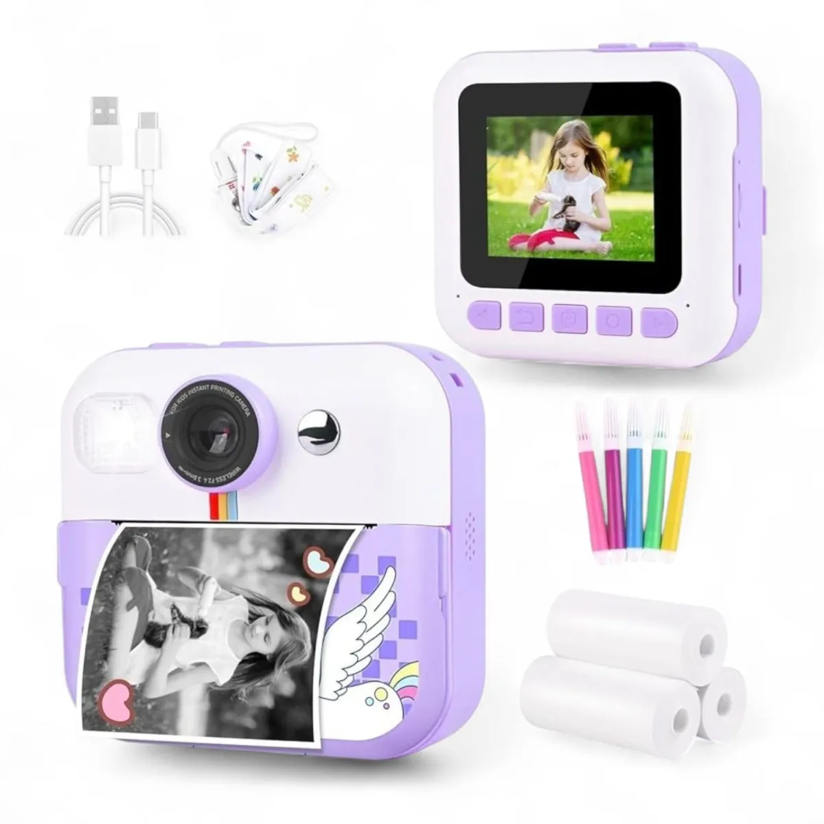 Mini Cámara Instantánea Infantil con Impresora Térmica — Cámaras digitales