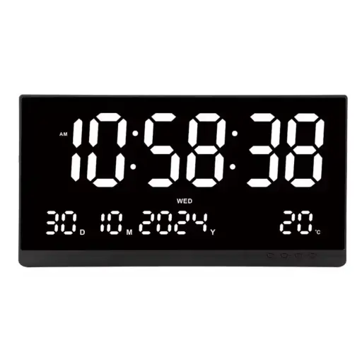 Reloj Digital LED Grande Hora Fecha y Temperatura 48x26cm — Relojes