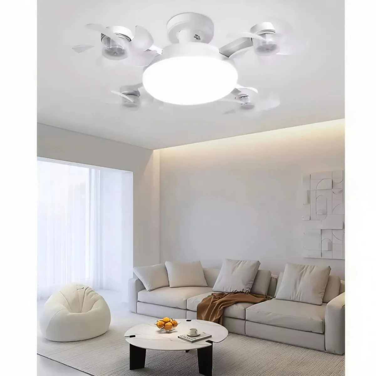 Foco Ventilador de Techo LED 60W con Control Remoto