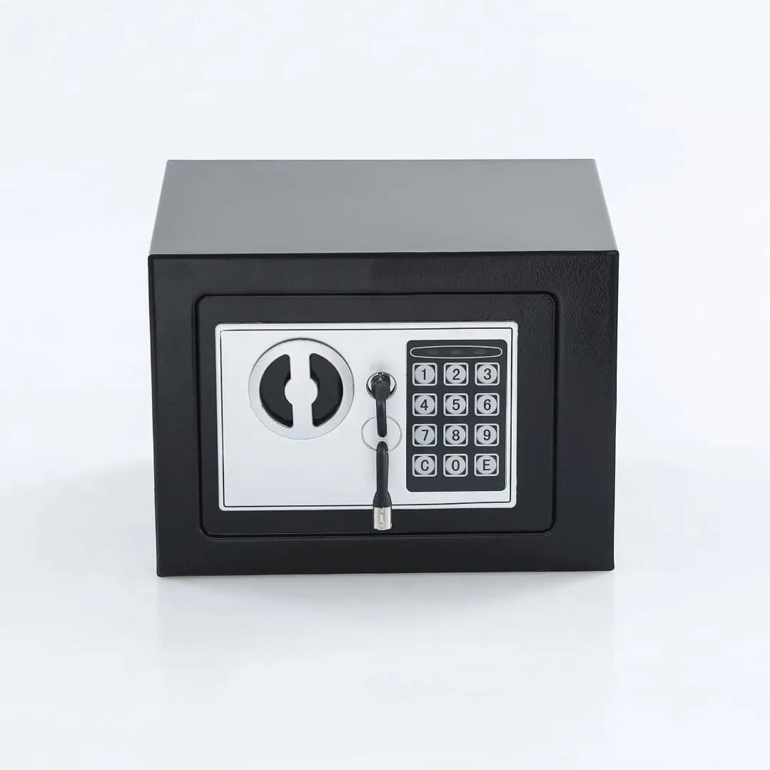 Caja Fuerte Digital de Acero con Teclado Electrónico y Llave de Emergencia — Cajas de seguridad