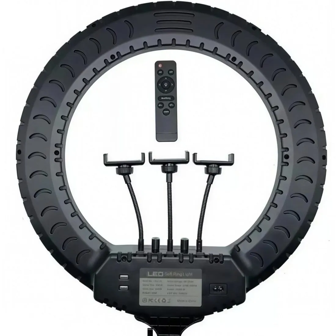Aro de Luz LED Profesional 45cm con Trípode, Control Remoto y Soporte para 3 Celulares