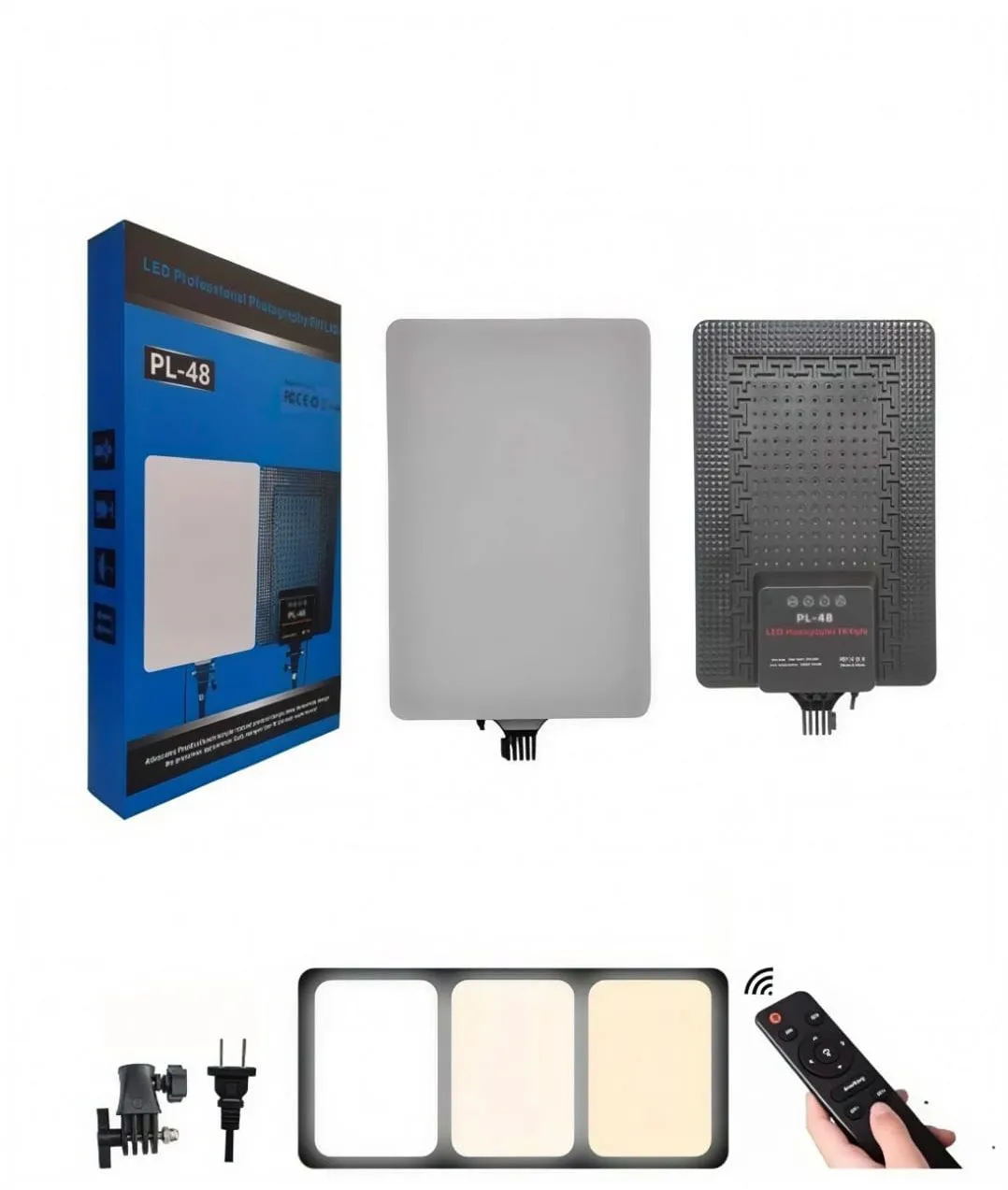 Panel LED Profesional PL-48 con Trípode y Control Remoto