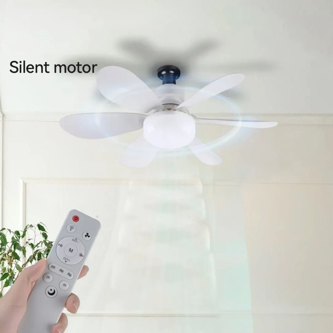 Foco Ventilador de Techo con Luz LED 30W Regulable y 3 Velocidades, Súper Silencioso