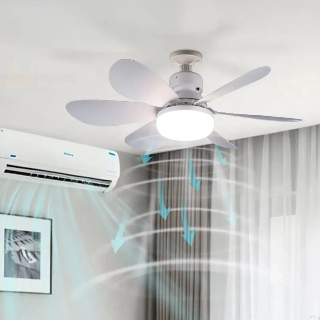 Foco Ventilador de Techo con Luz LED 30W Regulable y 3 Velocidades, Súper Silencioso