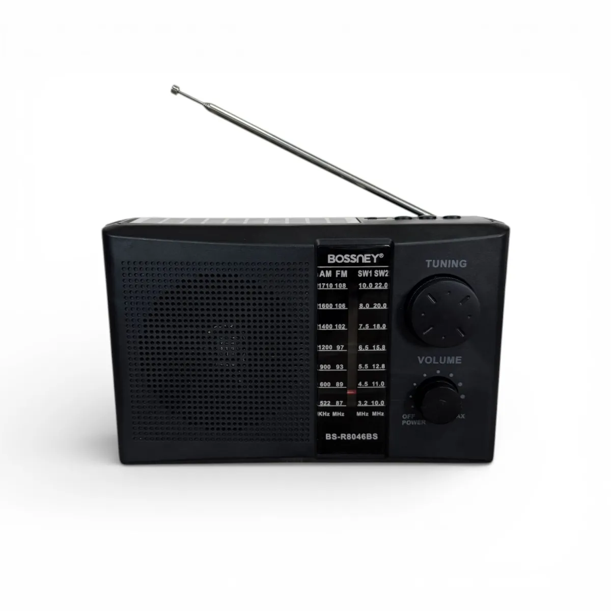 Radio Portátil Bossney Solar Bluetooth FMAMSW con Linterna — Grabadoras de radio portátiles