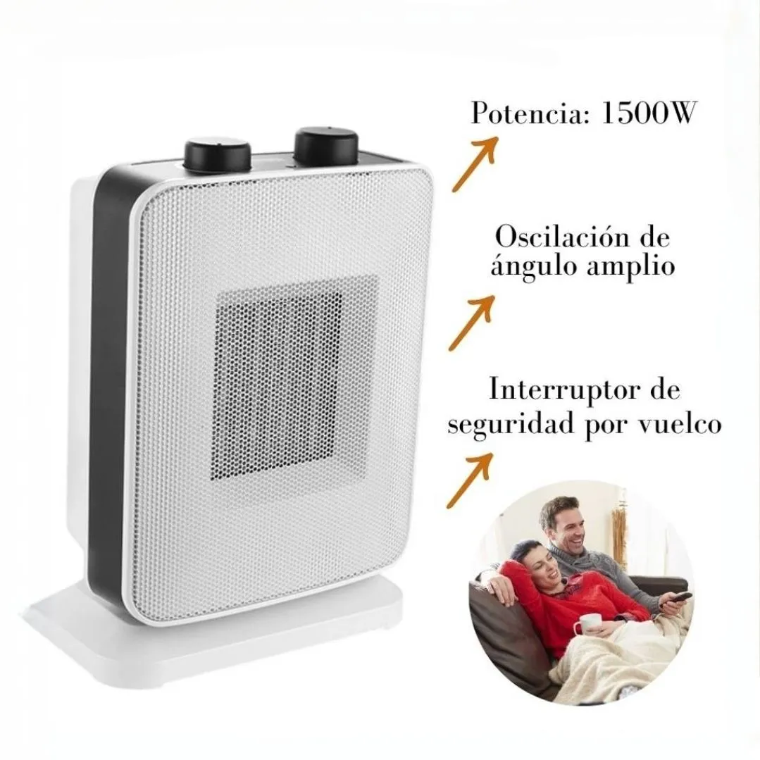 Calefactor Eléctrico DSP 1500W Oscilante con Termostato Ajustable