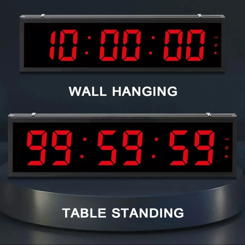 Reloj Digital LED Gigante 70x19 cm con Cronómetro, Cuenta Regresiva, Intervalos y Control Remoto
