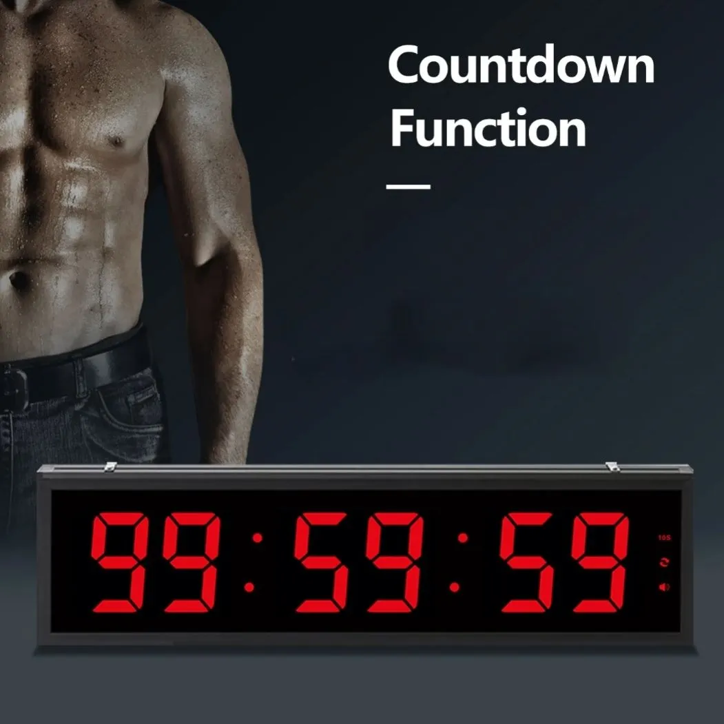 Reloj Digital LED Gigante 70x19 cm con Cronómetro, Cuenta Regresiva, Intervalos y Control Remoto