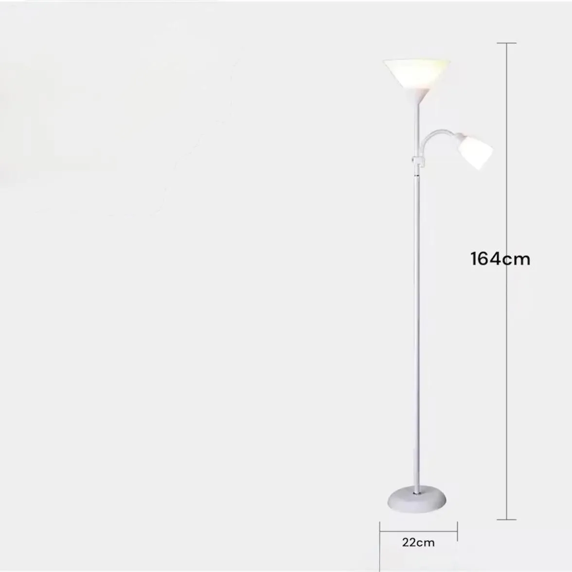 Lámpara de Pie LED 2 en 1 con Luz de Lectura Ajustable