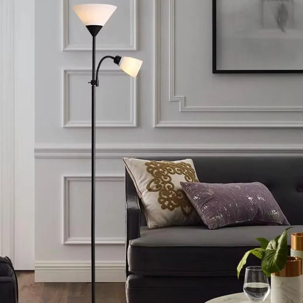 Lámpara de Pie LED 2 en 1 con Luz de Lectura Ajustable
