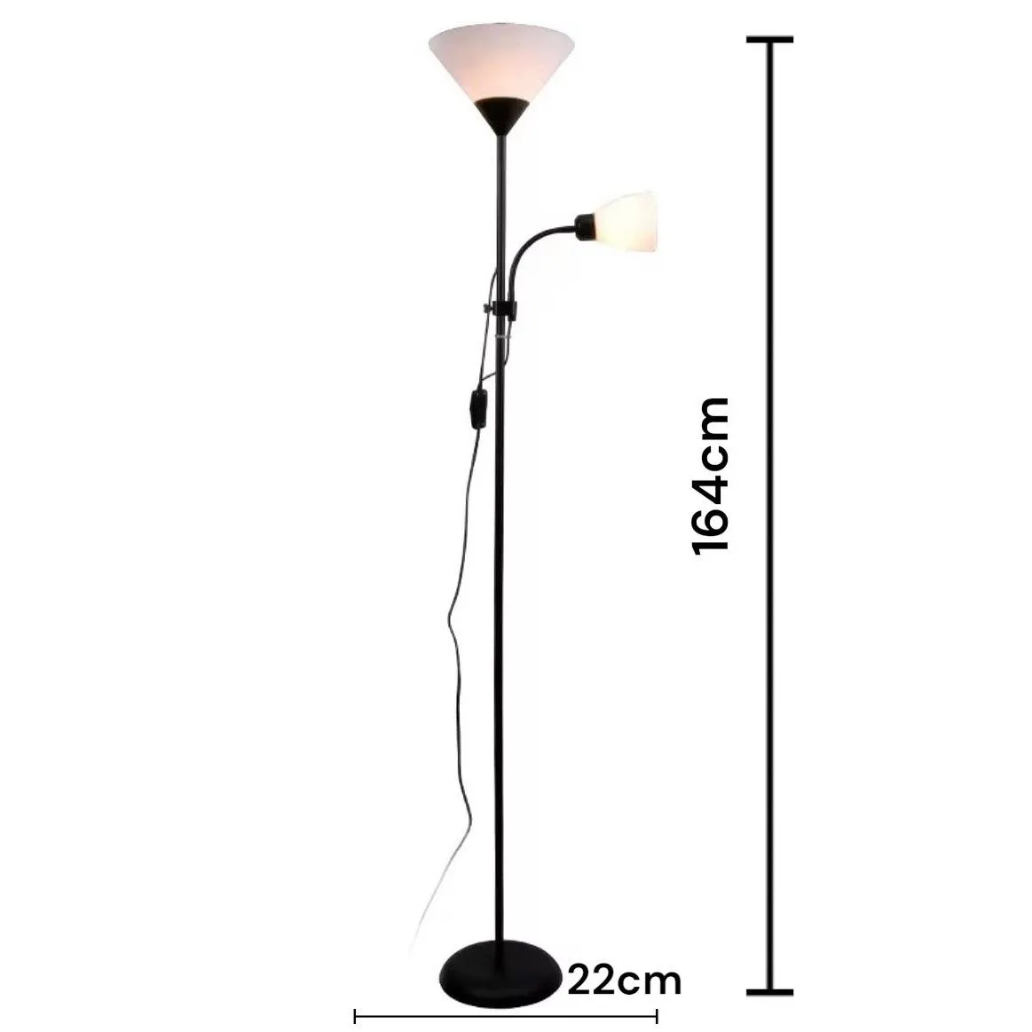 Lámpara de Pie LED 2 en 1 con Luz de Lectura Ajustable — Lámparas de pie / mesa / escritorio