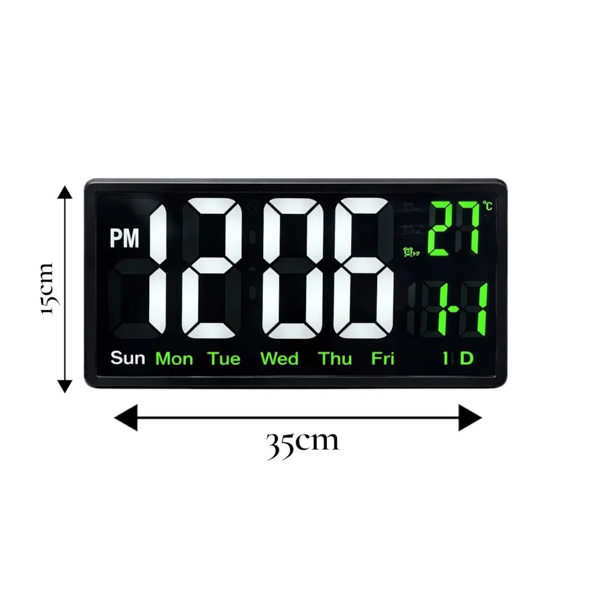 Reloj Digital LED de Pared con Control Remoto, Fecha y Temperatura — Relojes