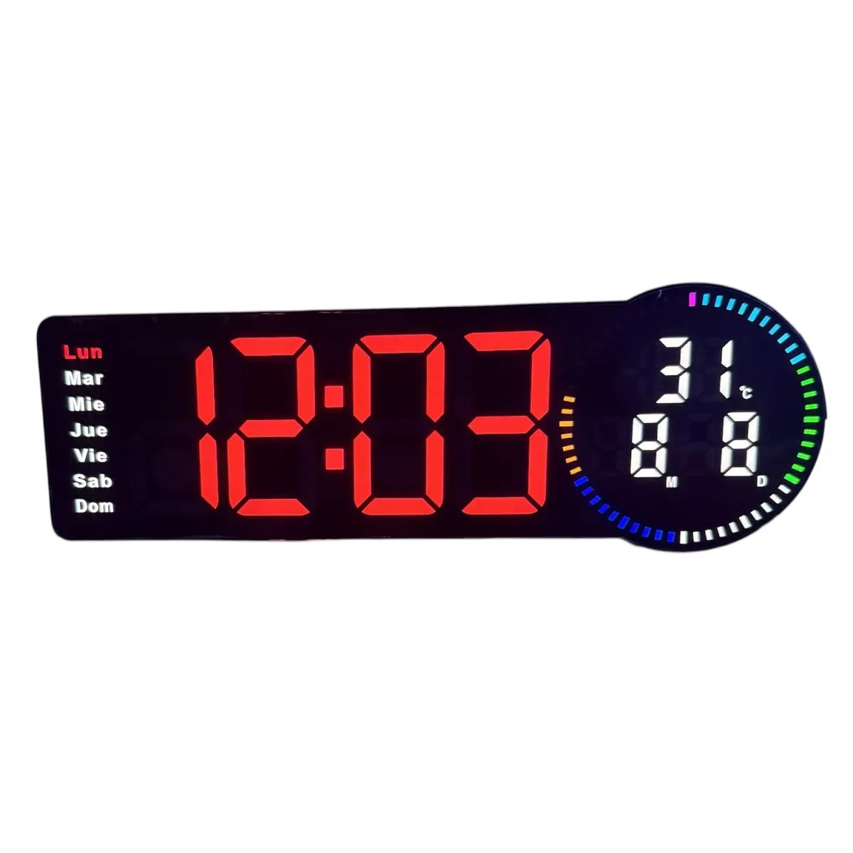 Reloj LED de Pared con Calendario y Temperatura