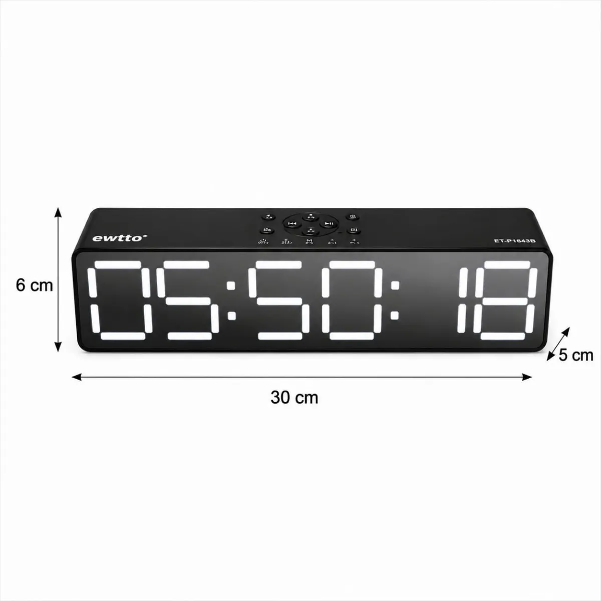 Reloj Despertador Bluetooth LED con Parlante Dual 30 cm — Relojes